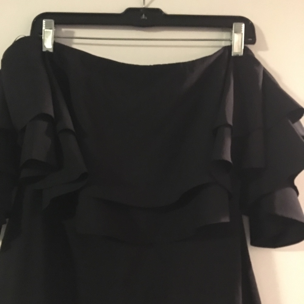 Off the shoulder mini dress.